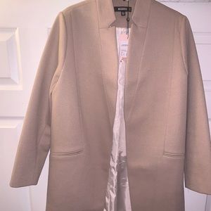 NWT MIssguided beige structured coat size 8